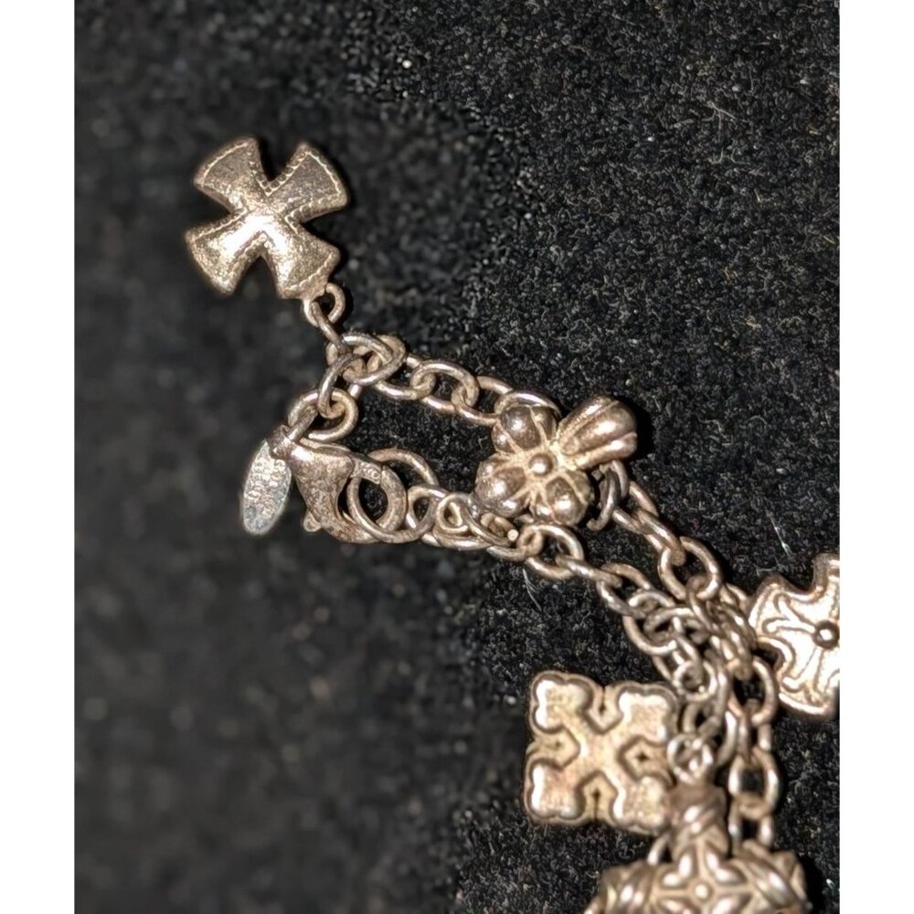 Sterling Silver JCM 925 Mauritius Charm Bracelet 11 Cross Charms by Jacmel Jewel - Picture 11 of 16